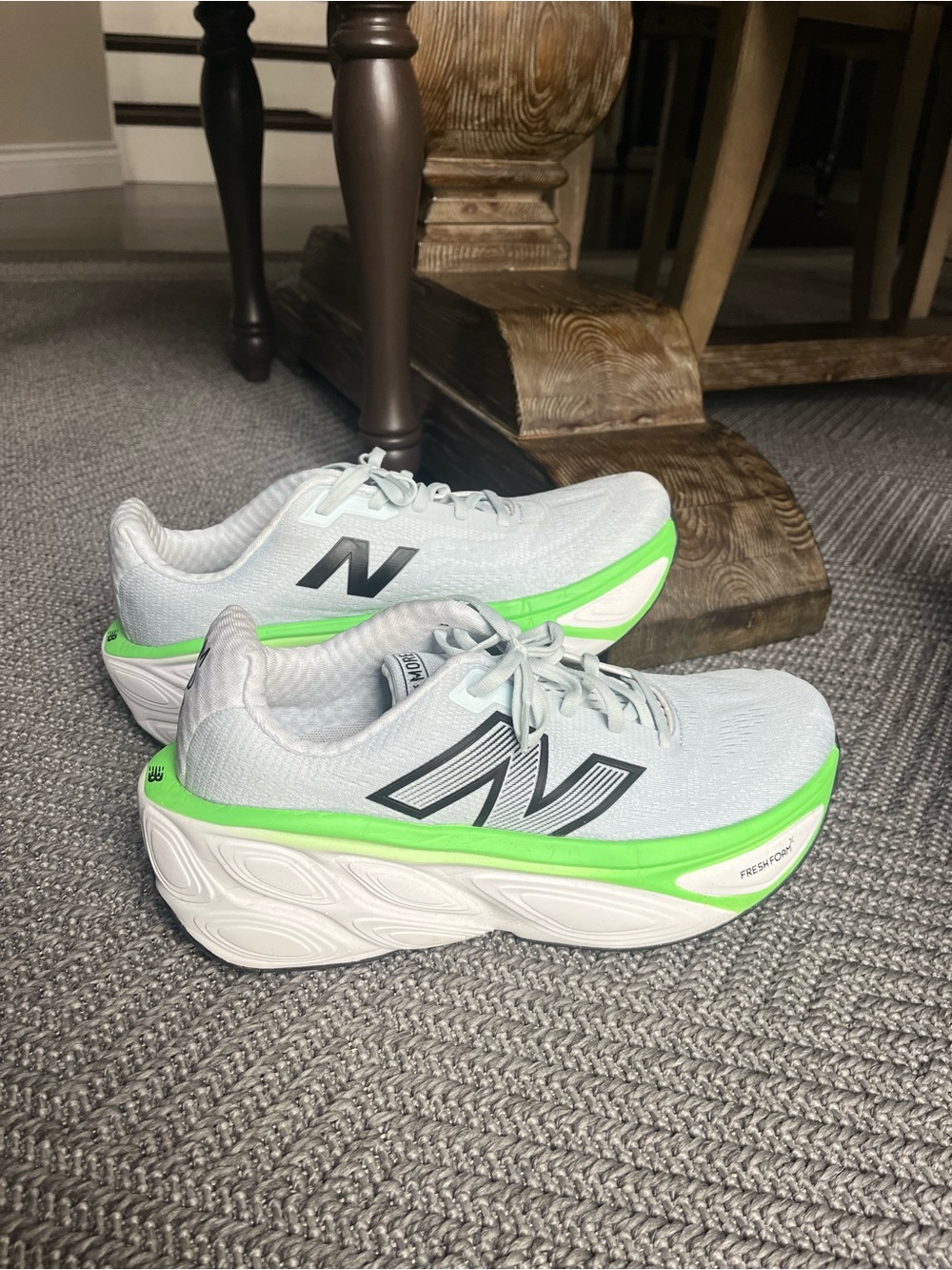 New Balance Light Gray & Neon Green Women's Running Sneakers